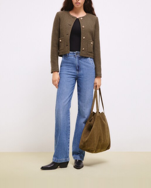 Imagen 0 de Pantalón vaquero de mujer tiro alto bolsillo frances