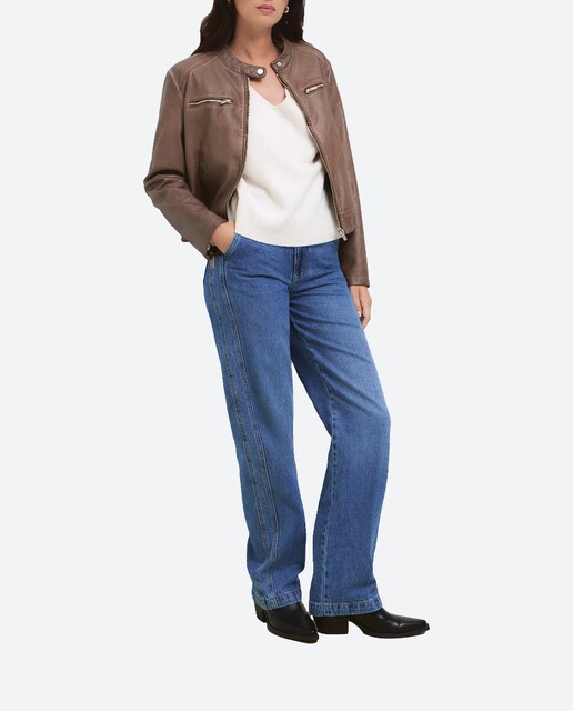 Imagen 0 de Cazadora de mujer biker cremalleras horizontales.