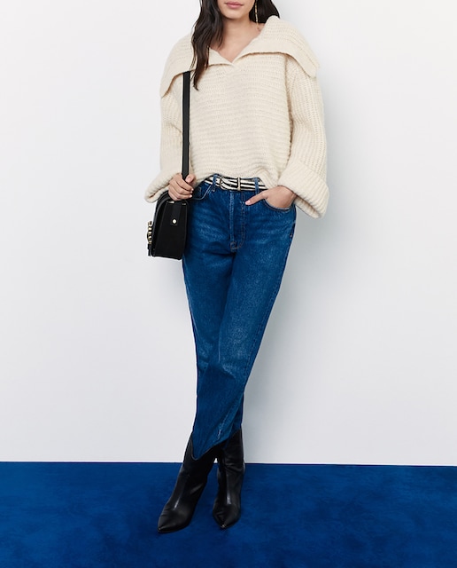 Imagen 0 de Jersey de punto con cuello solapa mujer