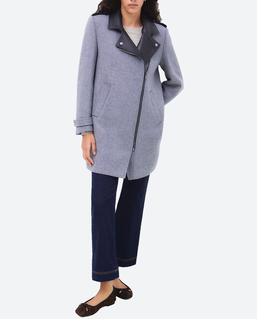 Imagen 0 de Abrigo de mujer perfecto con detalles efecto piel