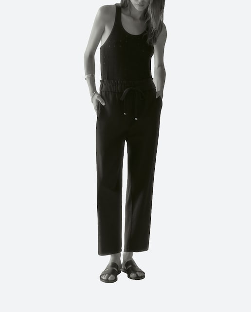 Imagen 0 de Pantalón de mujer ancho con cintura elástica y cordón