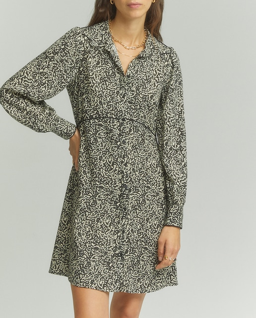 Imagen 0 de Vestido corto camisero estampado