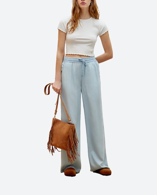 Imagen 0 de Pantalón de mujer ancho tencel gomas