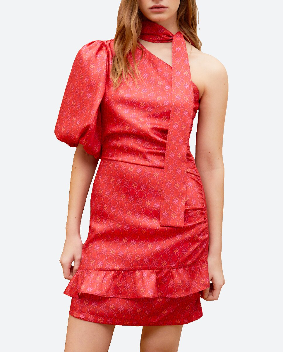 Imagen 0 de Vestido corto con volante