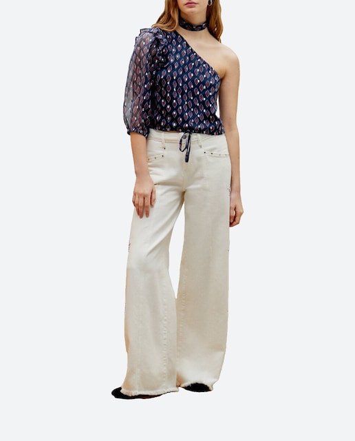 Imagen 0 de Blusa chiffon asimétrica