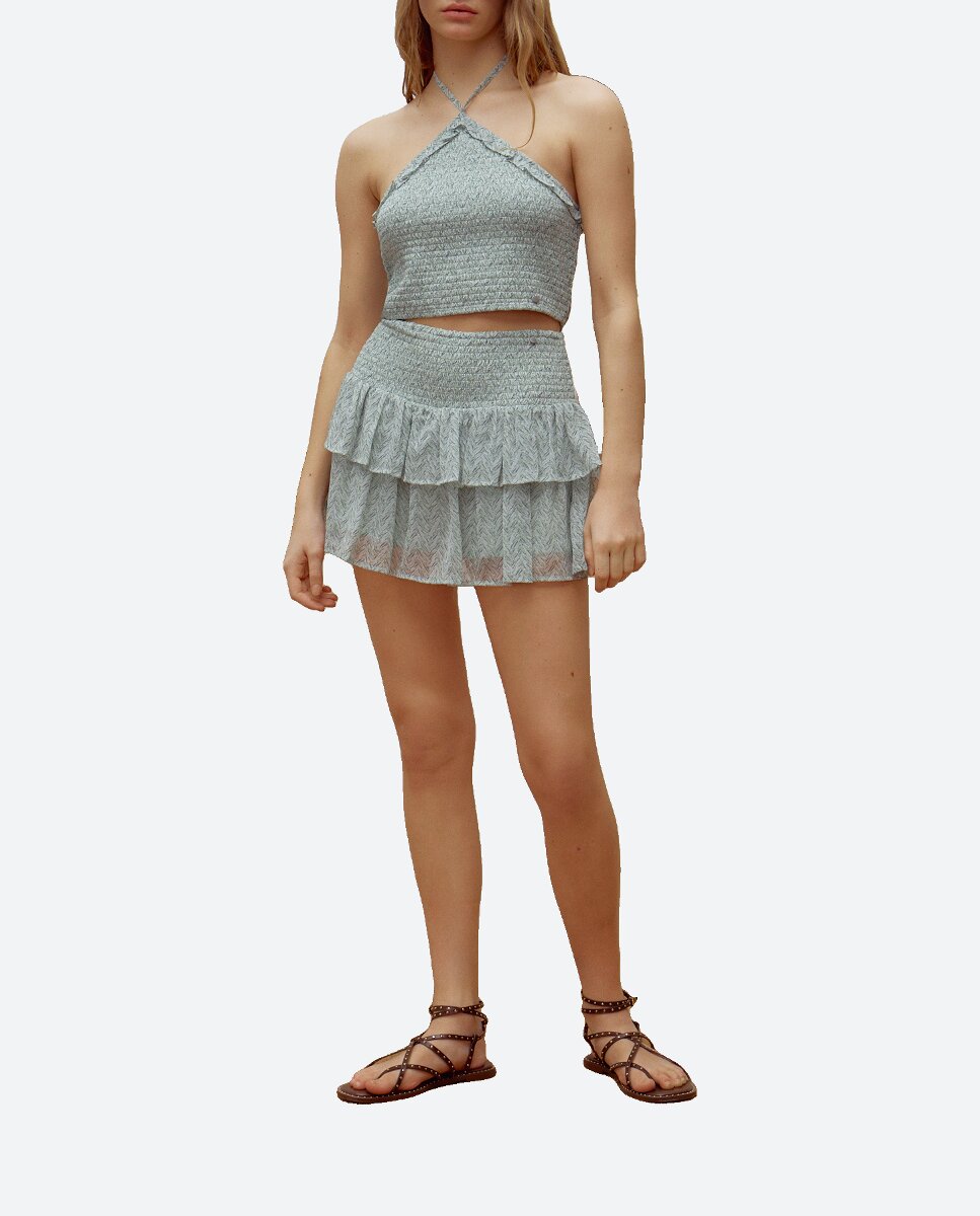 Imagen 0 de Falda goma volantes chiffon
