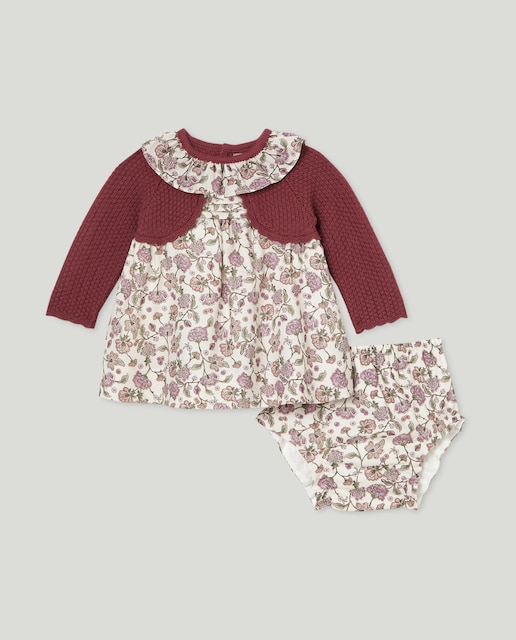 Imagen 0 de Vestido de bebé niña con estampado y chaqueta