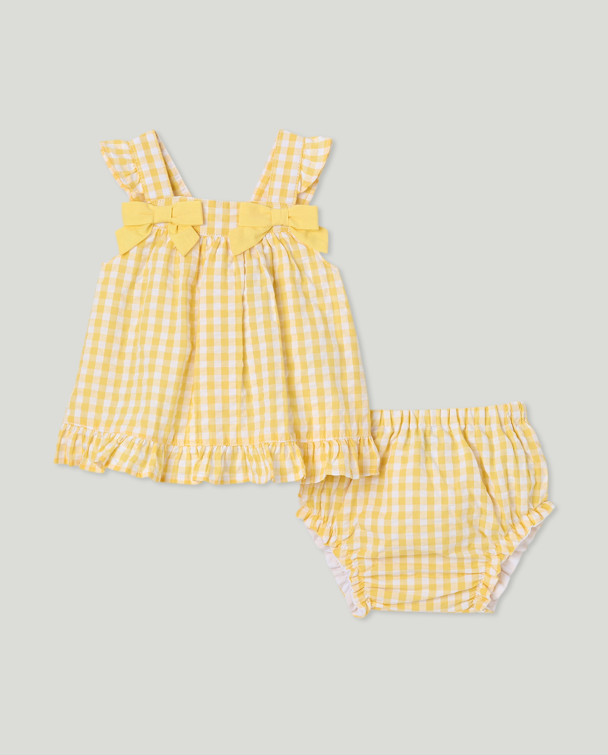 Imagen 0 de Vestido tirante seersucker vichy con espalda cruzada
