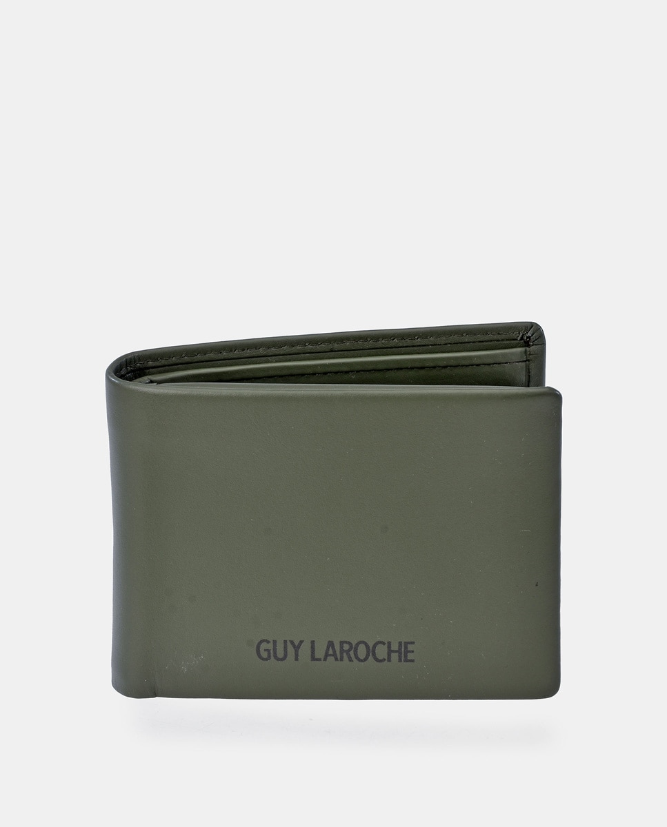 Imagen 0 de Cartera tipo americano de piel en negro con monedero