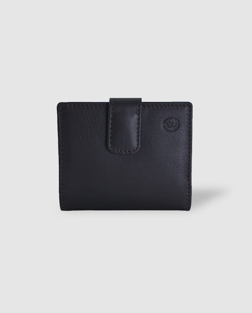 Imagen 0 de Cartera de piel marrón con portamonedas