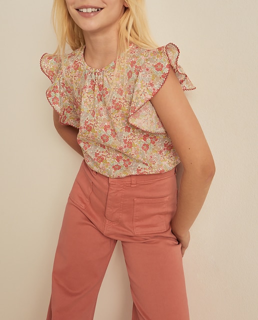 Imagen 0 de Blusa sin mangas estampado floral de niña
