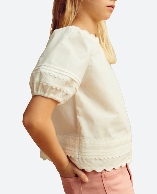 Imagen 0 de Blusa de niña manga corta jaretas