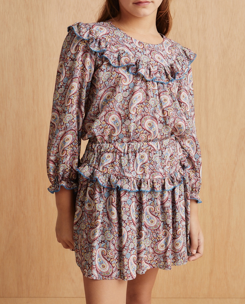 Imagen 0 de Blusa Liberty manga tres cuartos de niña con volante