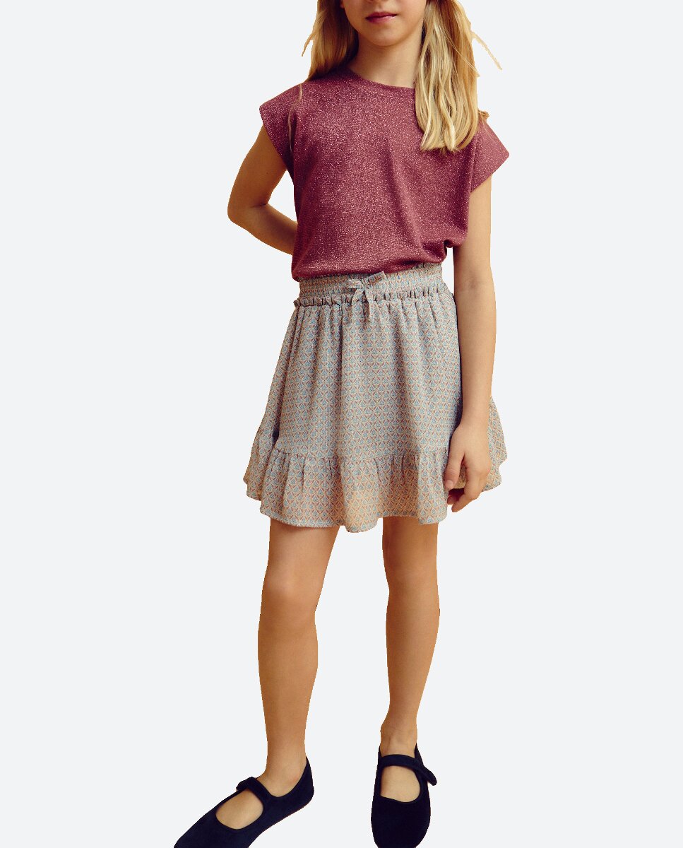 Imagen 0 de Falda de niña lurex con gomas