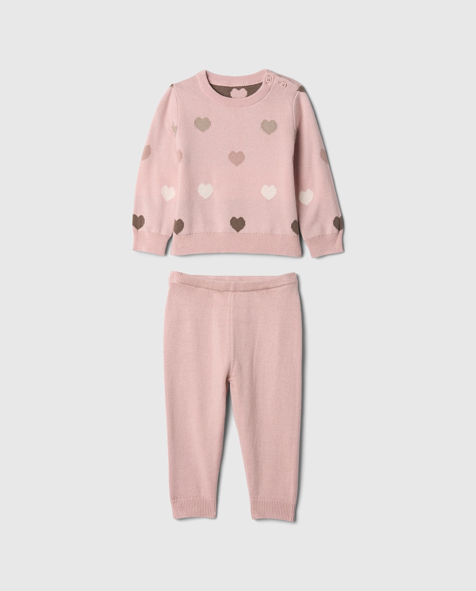 Imagen 0 de Conjunto de jersey y pantalón de punto suave de bebé