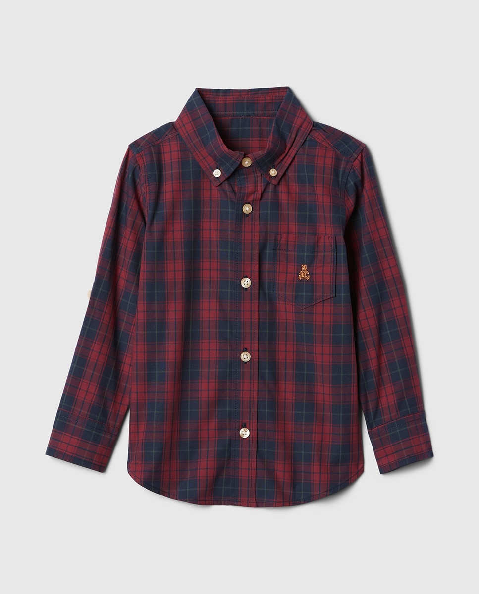 Imagen 0 de Camisa de niño con manga larga con cuadros.
