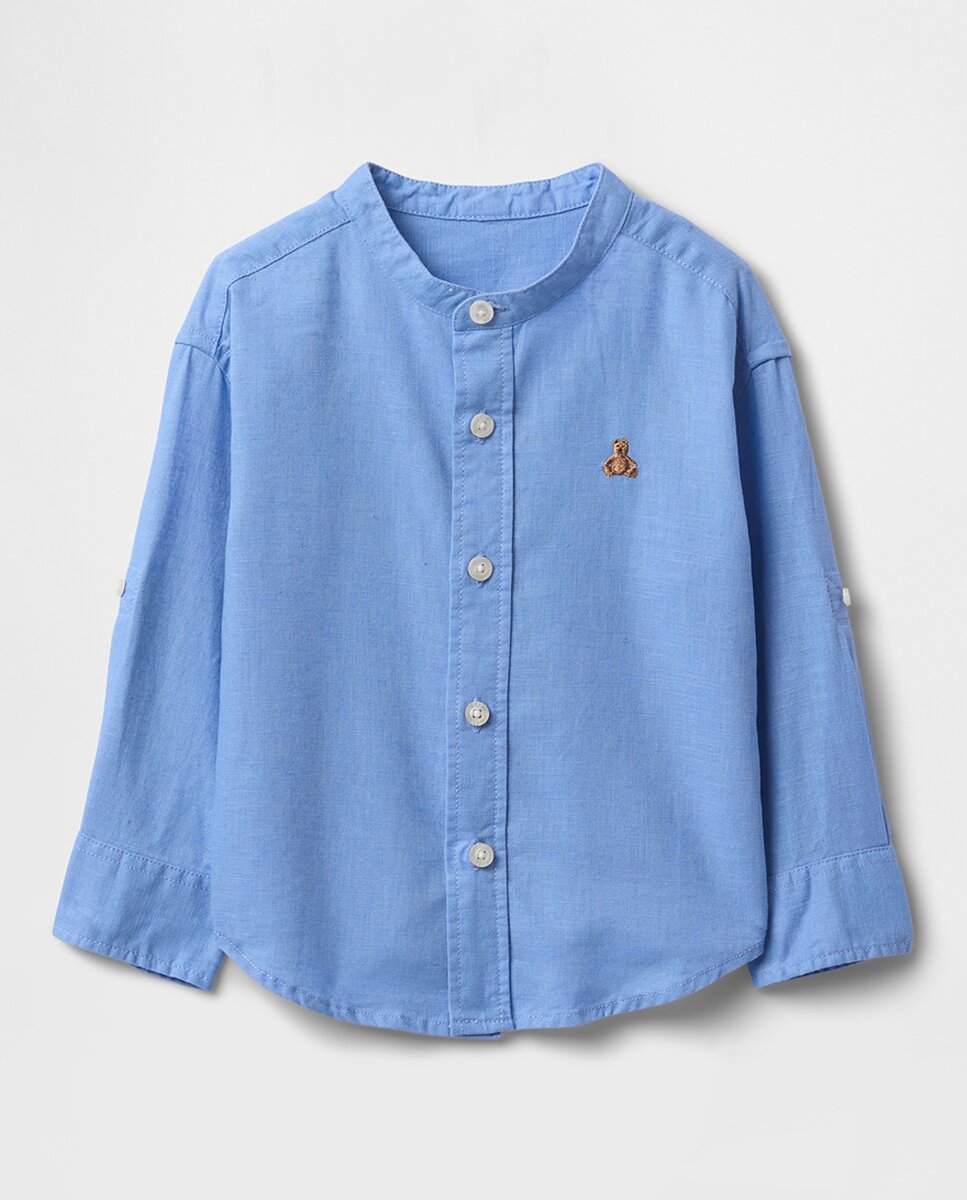 Imagen 0 de Camisa suave de mezcla de lino y algodón de bebé niño