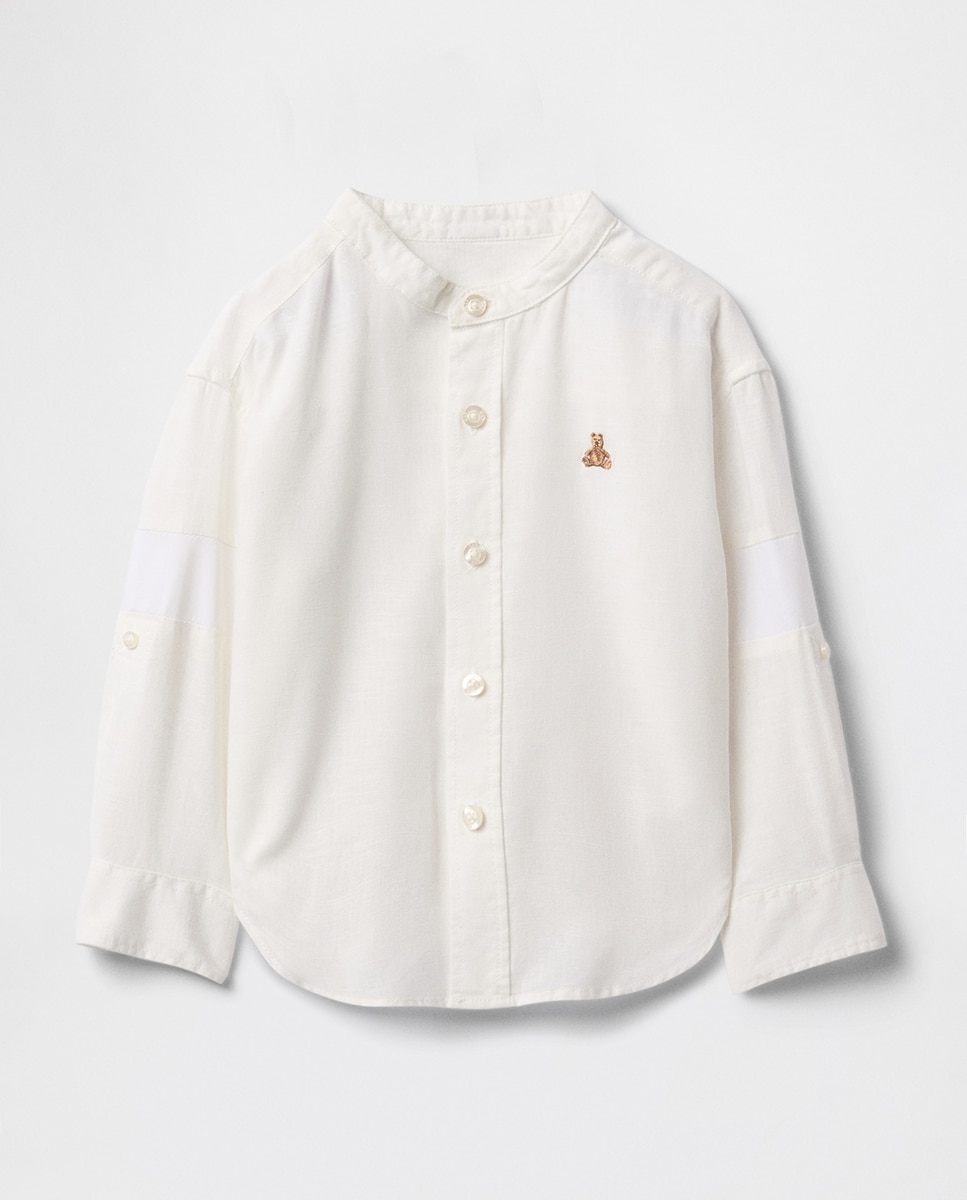 Imagen 0 de Camisa suave de mezcla de lino y algodón de bebé niño