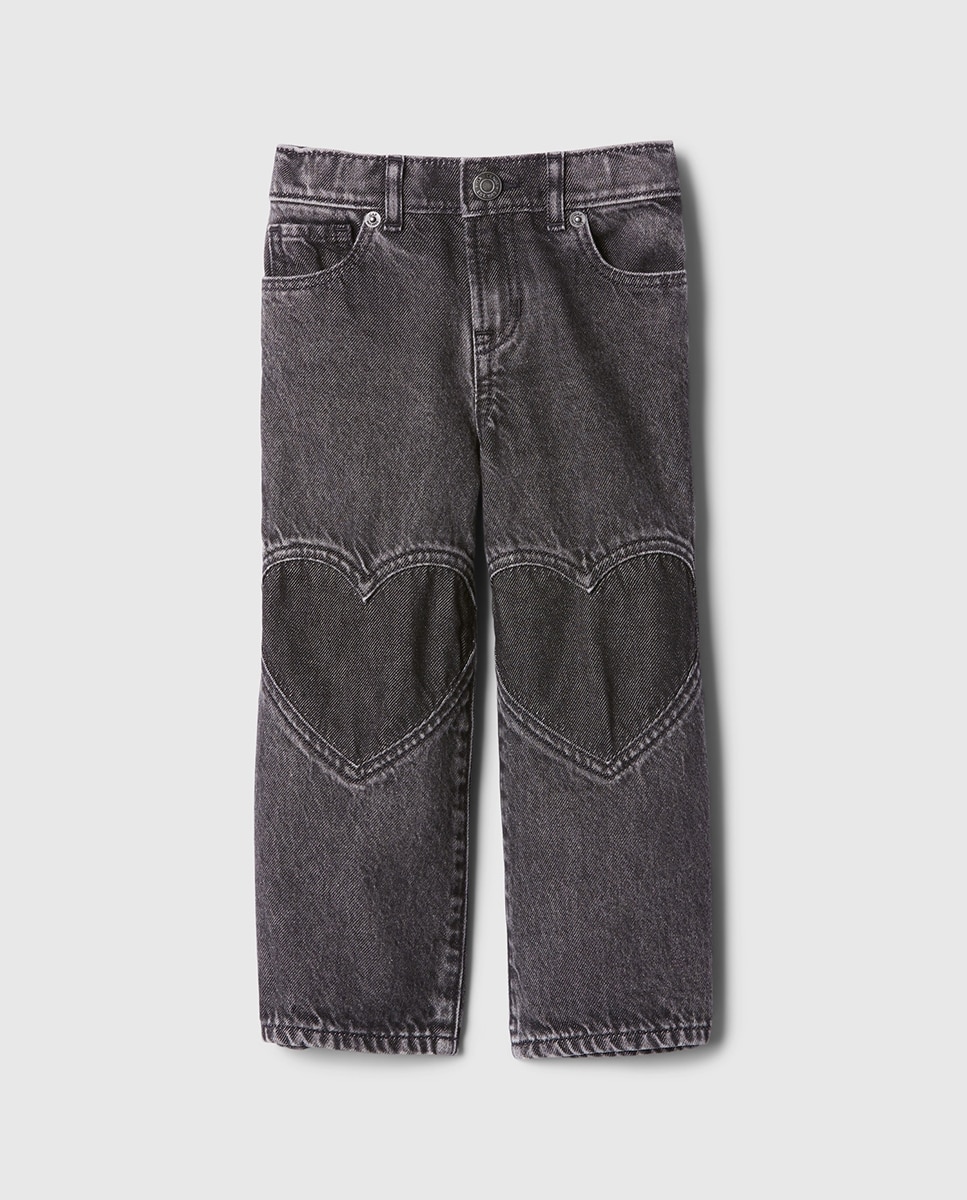 Imagen 0 de Pantalón vaquero de niña con detalle de corazón