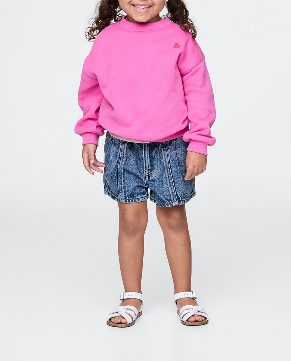 Imagen 0 de Pantalones cortos vaqueros cintura elástica con volantes de bebé niña