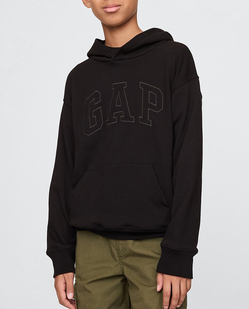 Imagen 0 de Sudadera con capucha logotipo de Gap en la parte delantera y bolsillo Kanga de niño