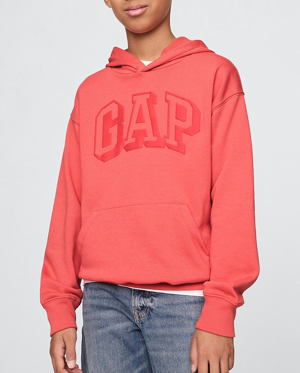 Imagen 0 de Sudadera con capucha y cremallera con logotipo de Gap en la parte delantera y bolsillo Kanga de niño