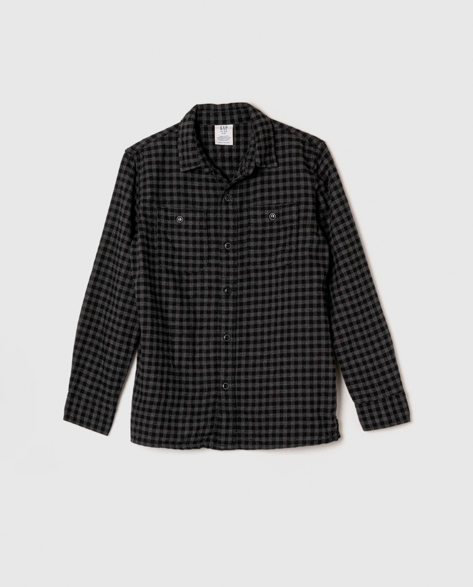 Imagen 0 de Camisa manga larga de franela con estampado de cuadros