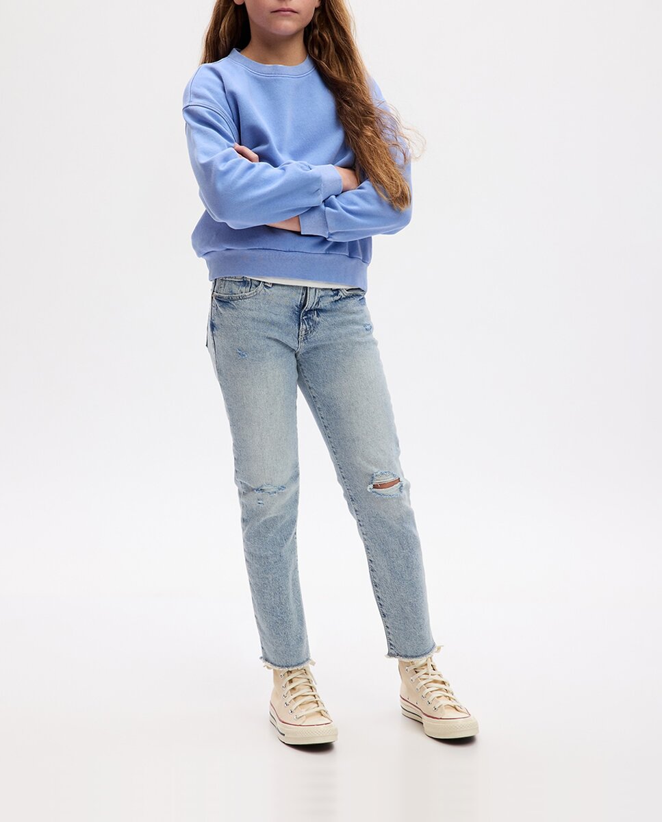 Imagen 0 de Pantalón vaquero elástico con cinco bolsillos de niña