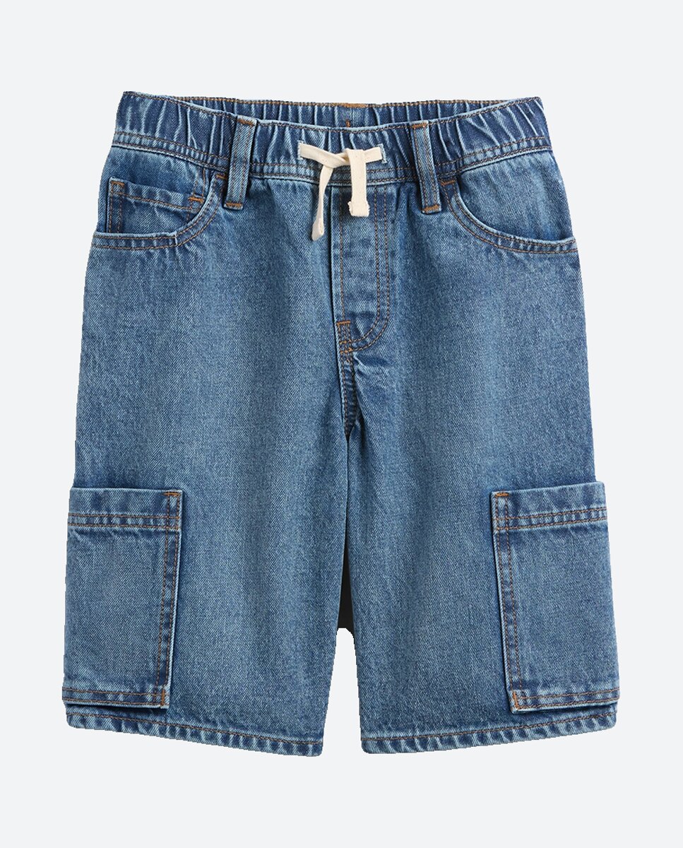 Imagen 0 de Bermudas vaqueros con cintura elástica y cordones de niño