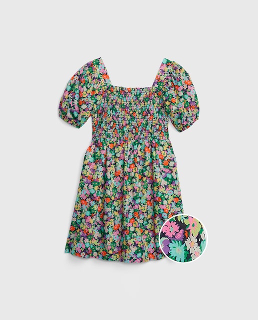 Vestido de niña manga corta estampado