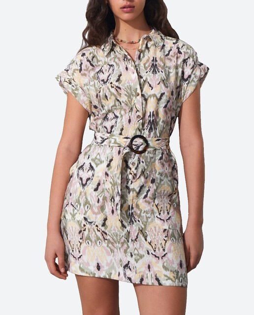 Imagen 0 de Vestido manga corta con cinturón