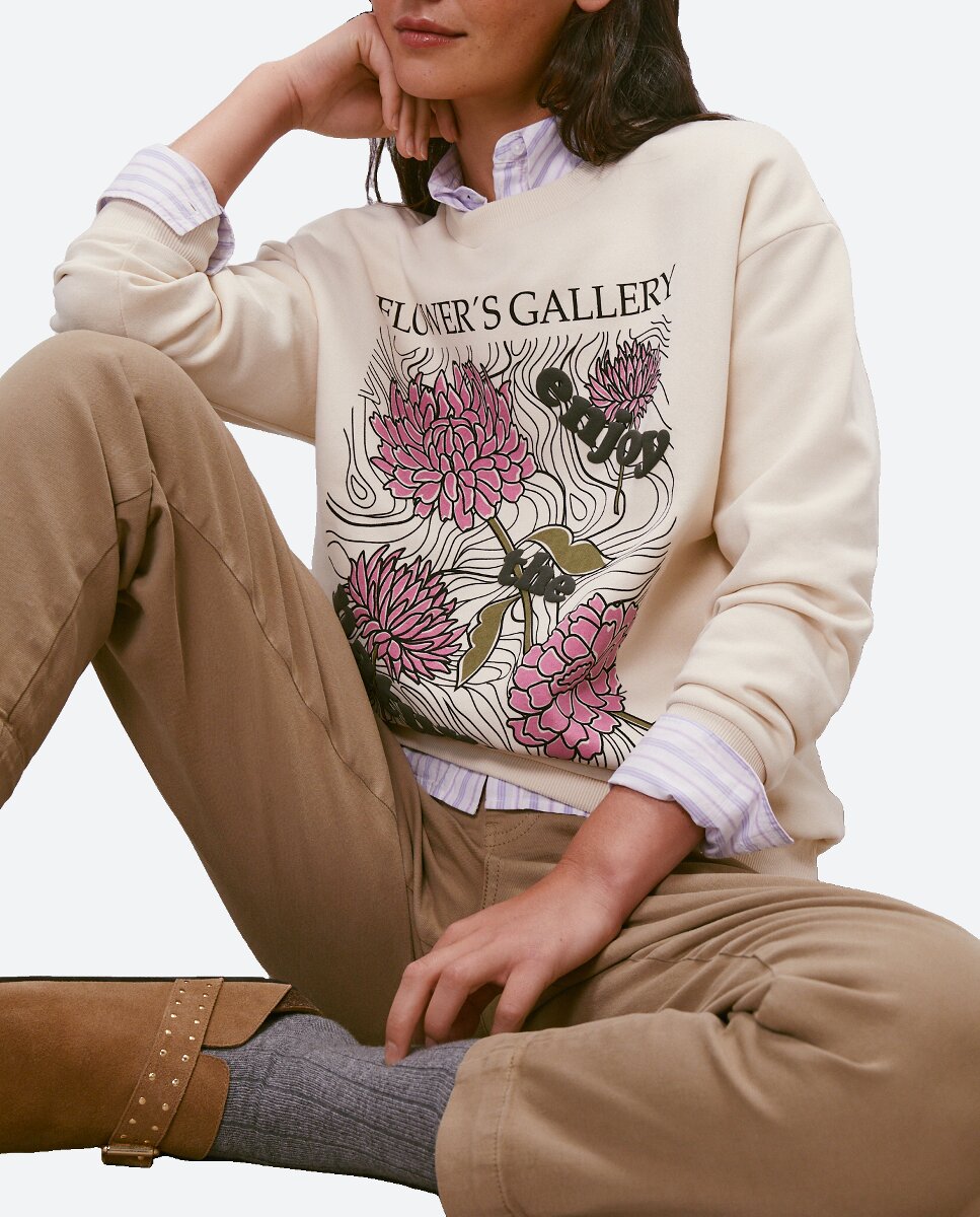 Imagen 0 de Sudadera de mujer cuello redondo posicional