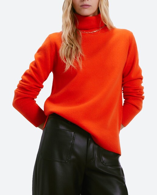 Imagen 0 de Jersey de mujer cuello vuelto lana con cashmere