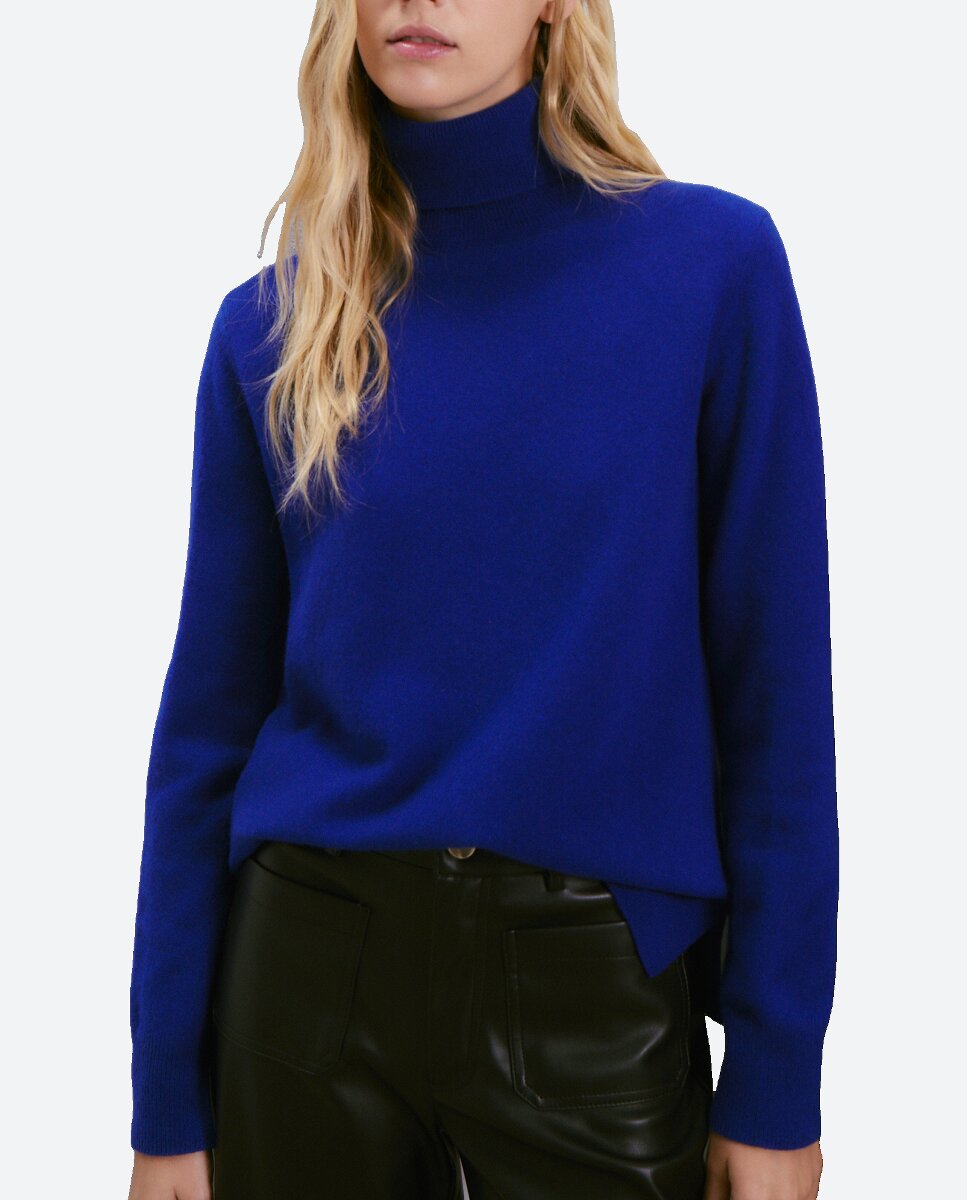 Imagen 0 de Jersey de mujer cuello vuelto lana con cashmere