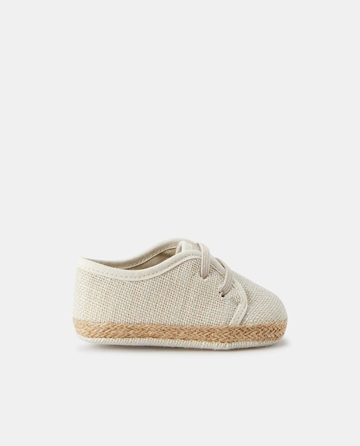 Imagen 0 de Zapatos de bebé niño en lino con cierre elástico