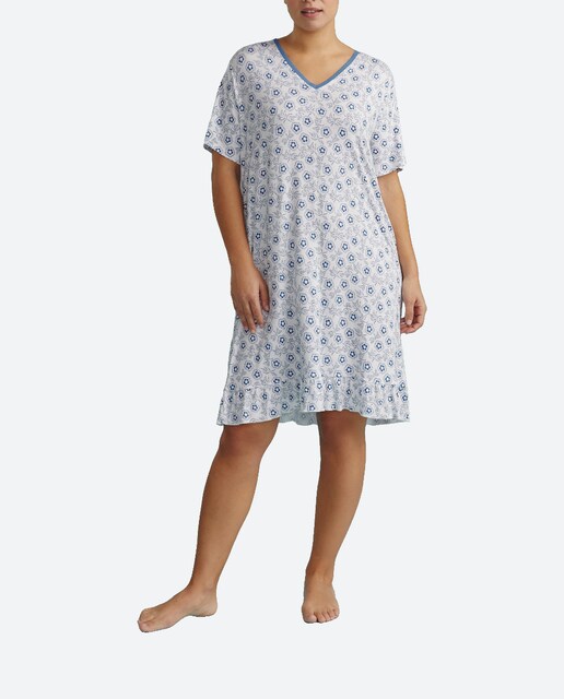 Imagen 0 de Camisón estampado margaritas geométricas de mujer