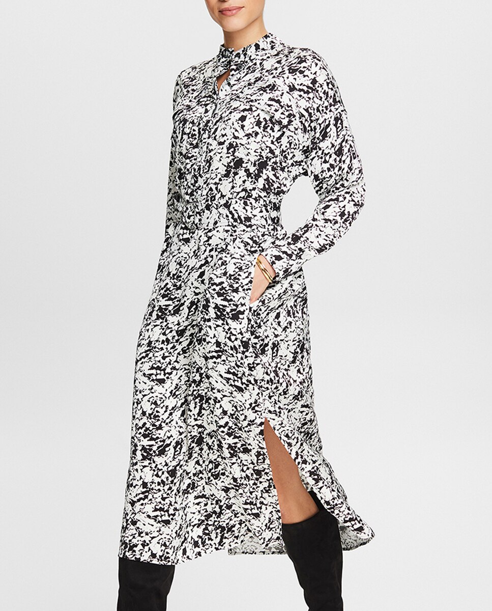 Imagen 0 de Vestido midi camisero viscosa estampado