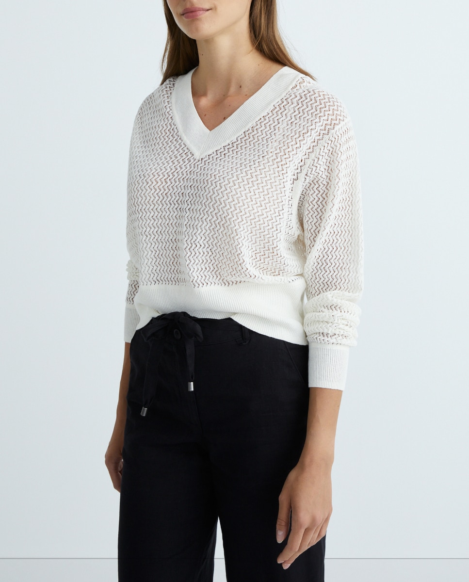Imagen 0 de Jersey de mujer calados con lino