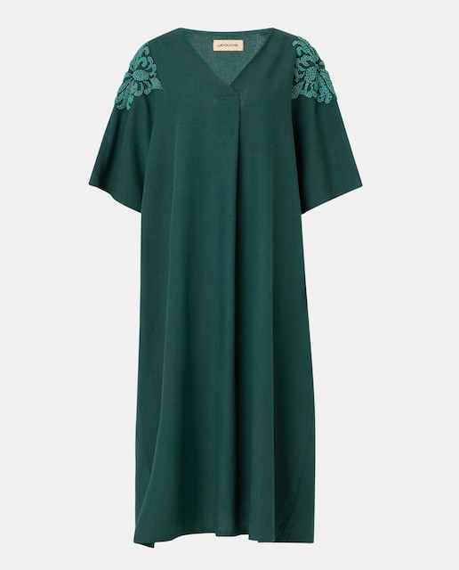 Imagen 0 de Kaftán de playa de mujer con bordado lúrex