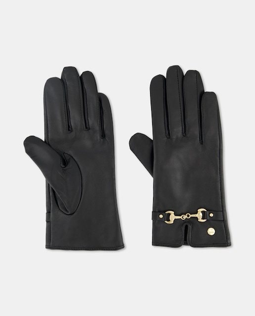 Imagen 0 de Guantes piel cadenita dorada