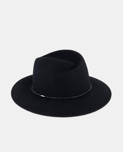 Imagen 0 de Sombrero fieltro fedora tira strass