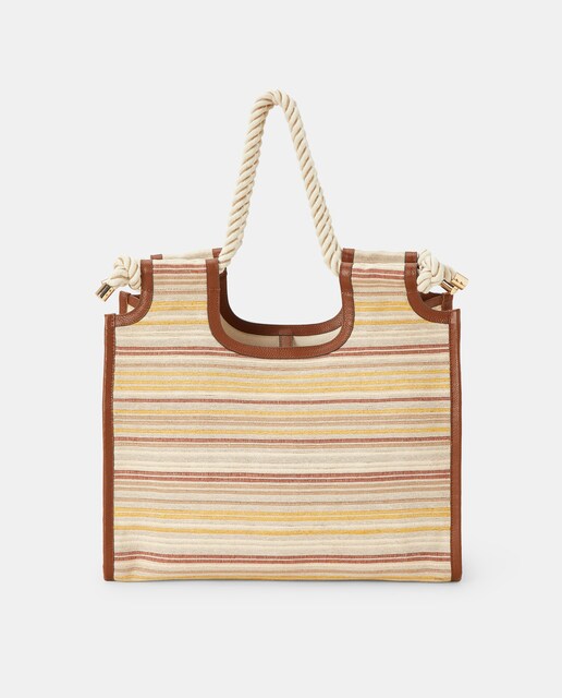 Imagen 0 de Shopper rayas con asa de cordón