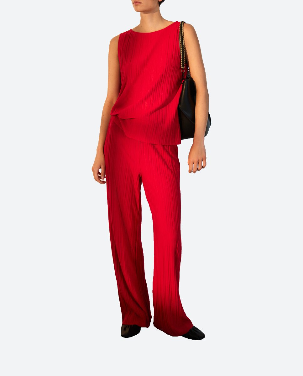 Imagen 0 de Pantalón de mujer de punto y plisado