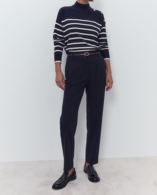 Imagen 0 de Jersey de punto con rayas mujer