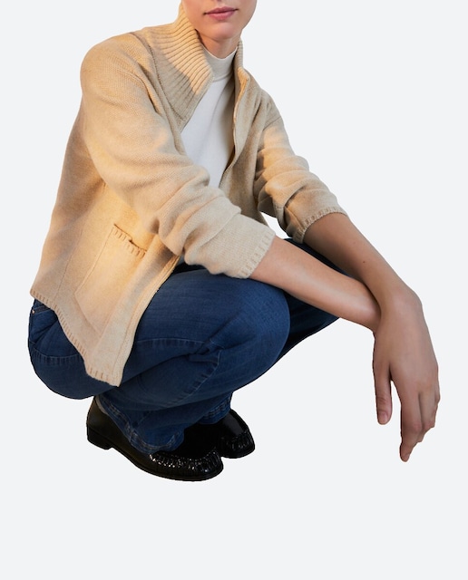 Imagen 0 de Chaqueta de punto corta de mujer con cremallera