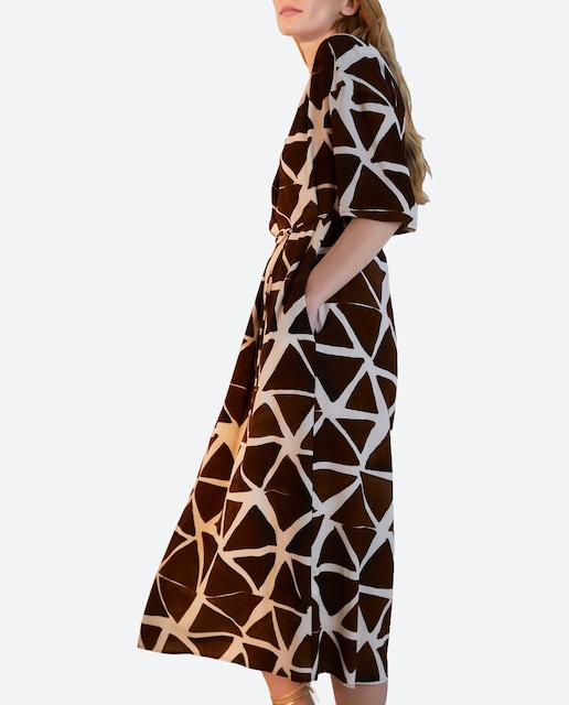 Imagen 0 de Vestido midi con escote de pico