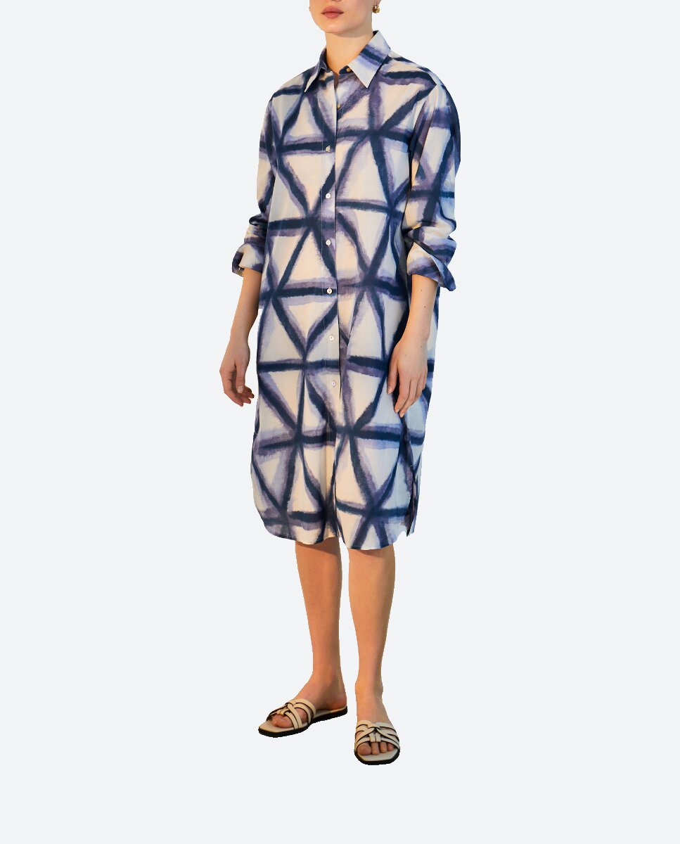 Imagen 0 de Vestido de manga larga estampado de mujer