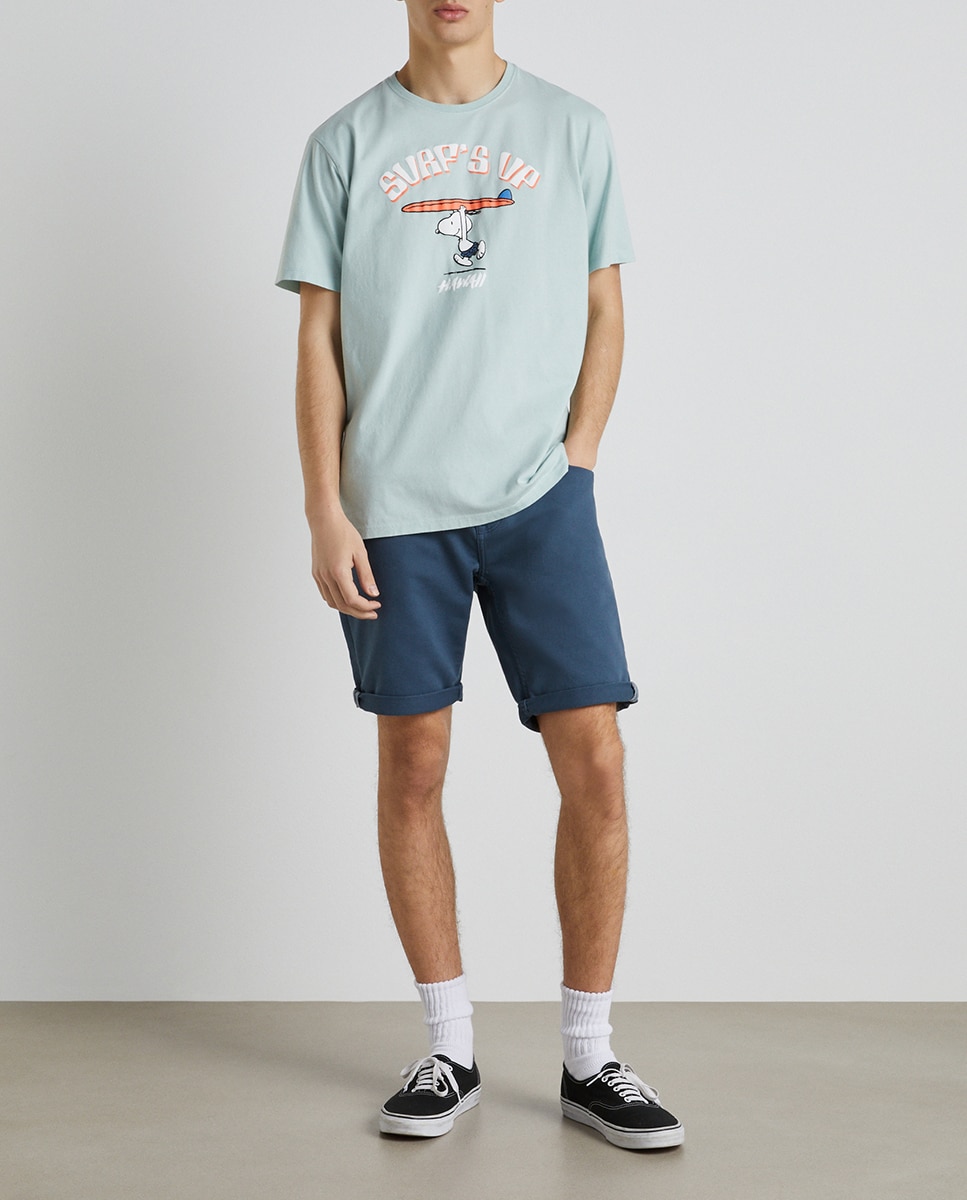 Imagen 0 de Bermuda tipo vaquera knit denim de hombre