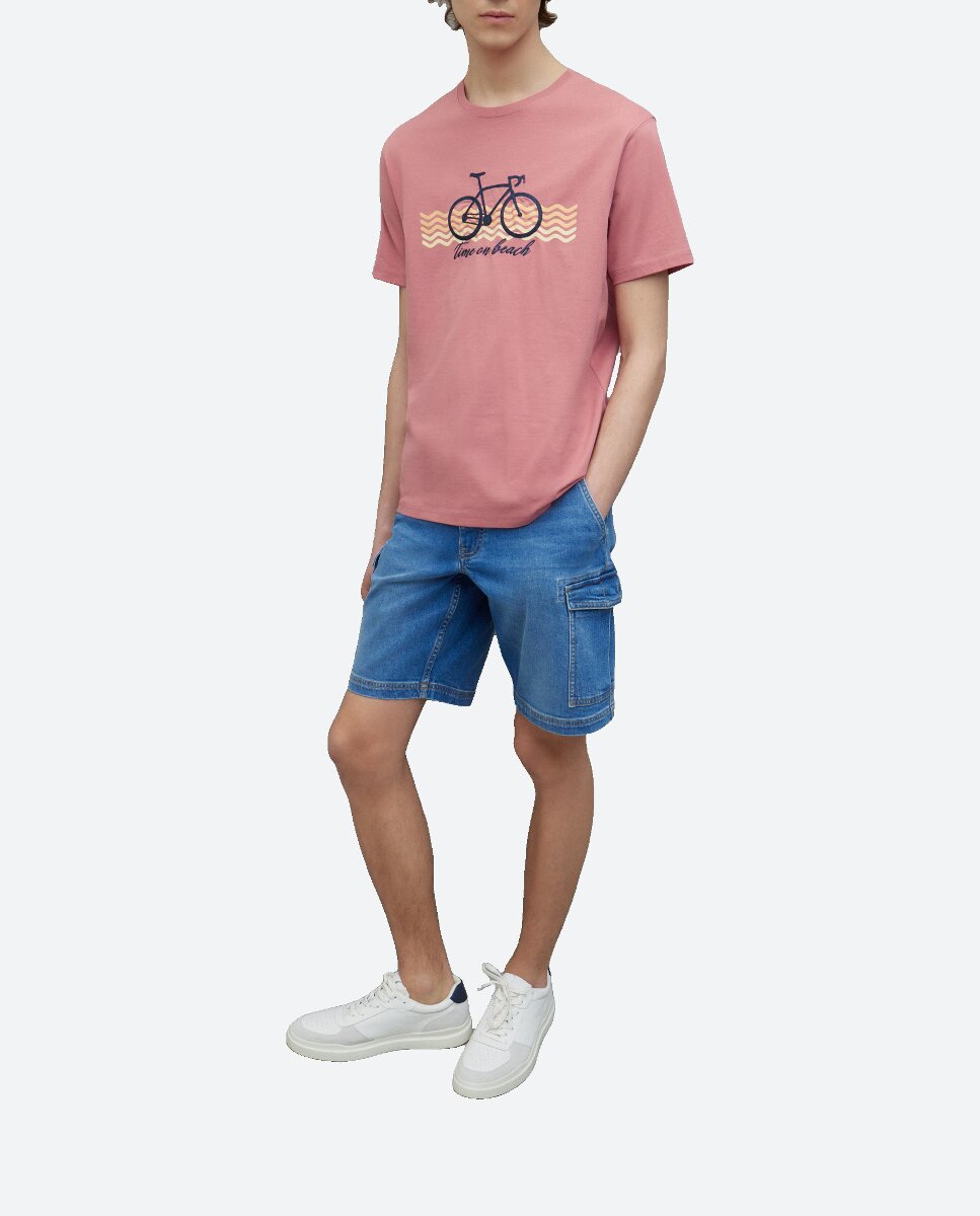 Imagen 0 de Bermuda de hombre multibolsillos denim stretch