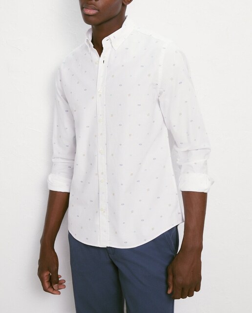 Imagen 0 de Camisa manga larga para hombre oxford print etnico